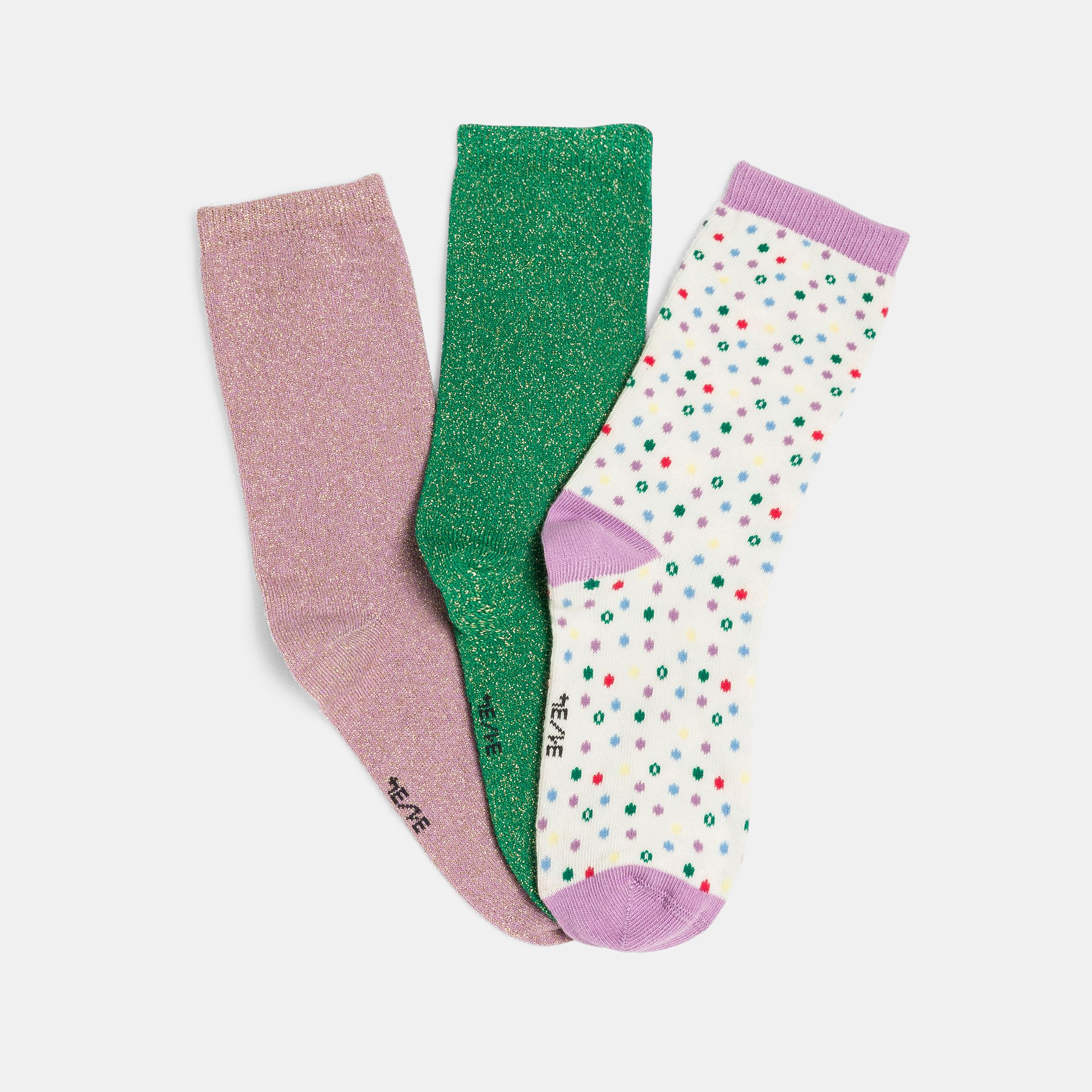 Tất dệt nổi cho bé gái (set 3 đôi)